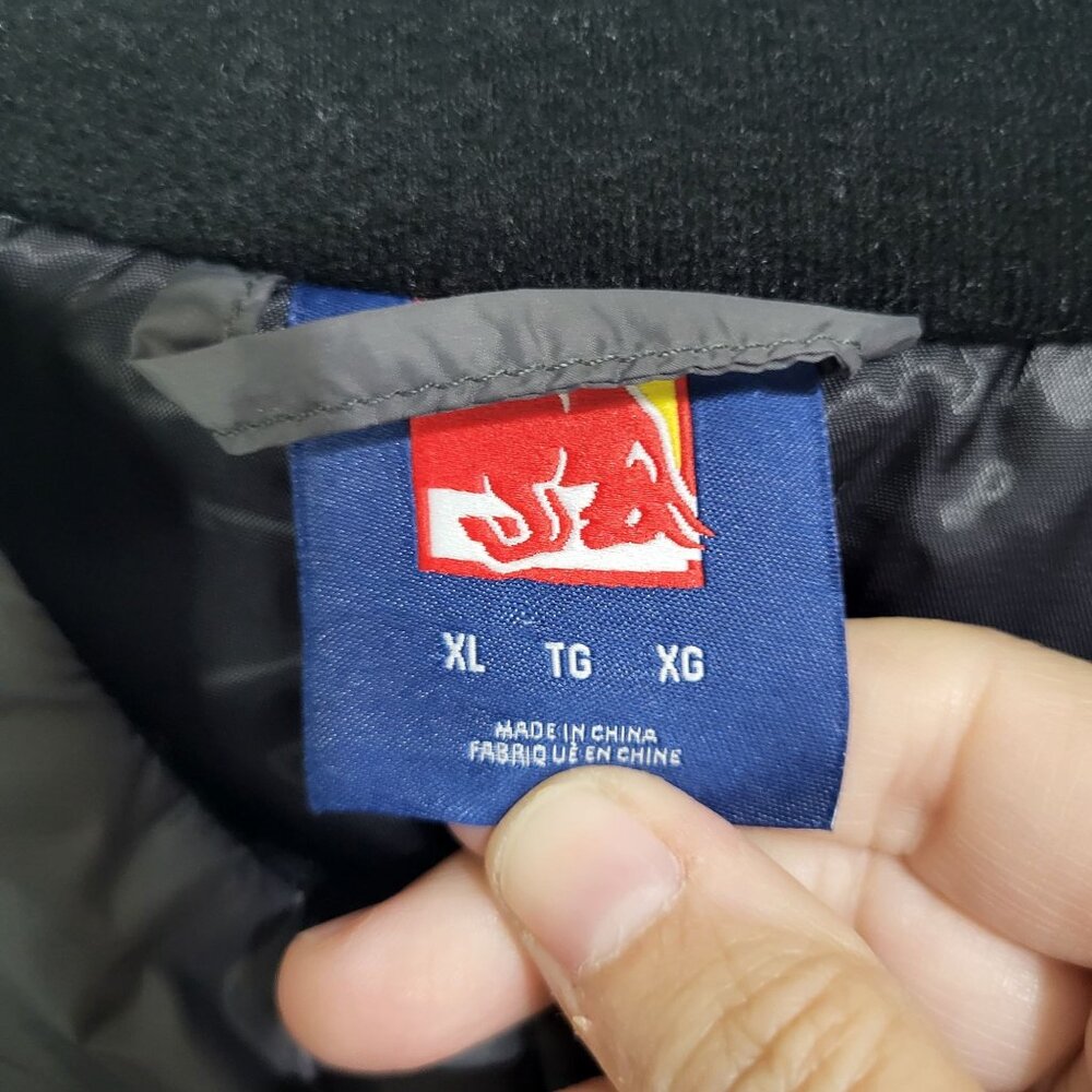 Red Bull Distribution Mens Bomber Puffy Windbreaker Jacket Gray XL Lightweight - Picture 3 of 10